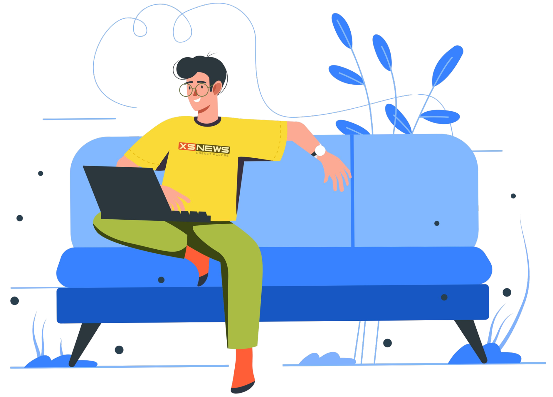 Un'impressione illustrata del funzionamento di Usenet